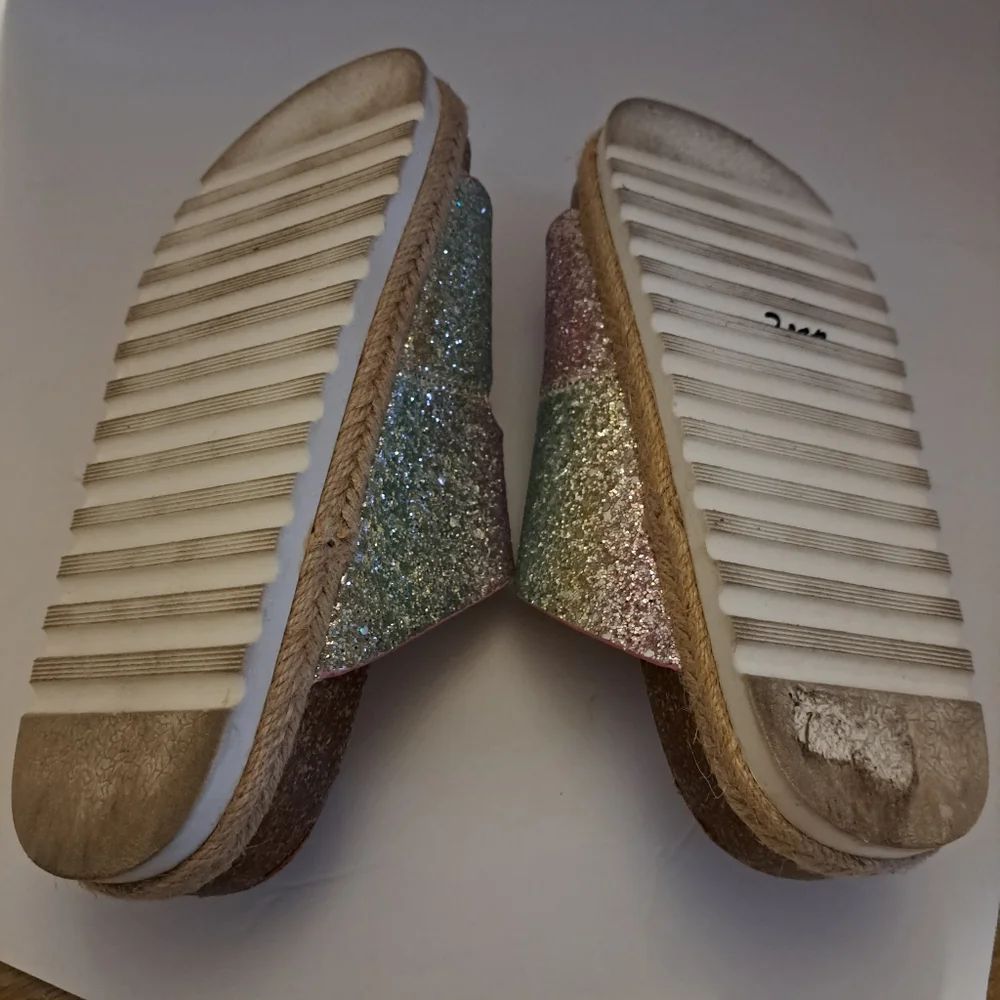 Dolce Vita Cillean Double Strap Glitter Slide Sandals Big Girl's 4
